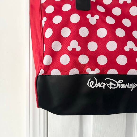 Walt Disney World Red White Minnie Mouse Polka Dot Exclusive Canvas Zip Tote - Picture 5 of 10